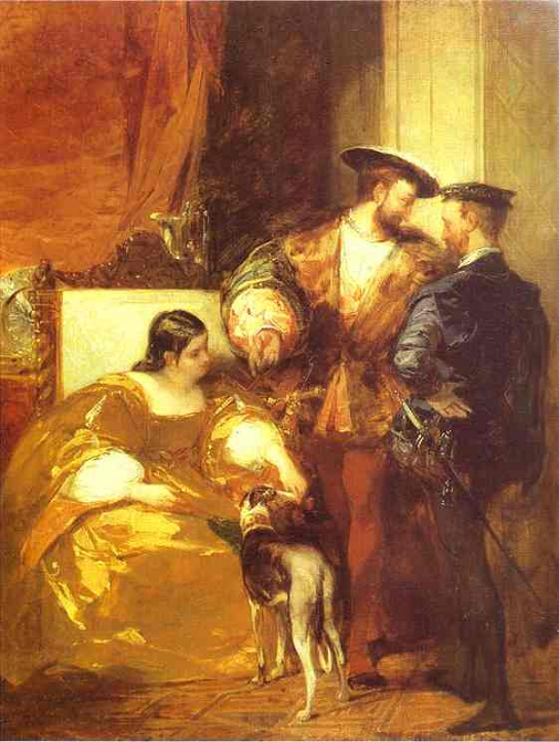François Ier de France et Anne de Pisseleu-par Richard Parkes Bonington-huile sur toile-1828